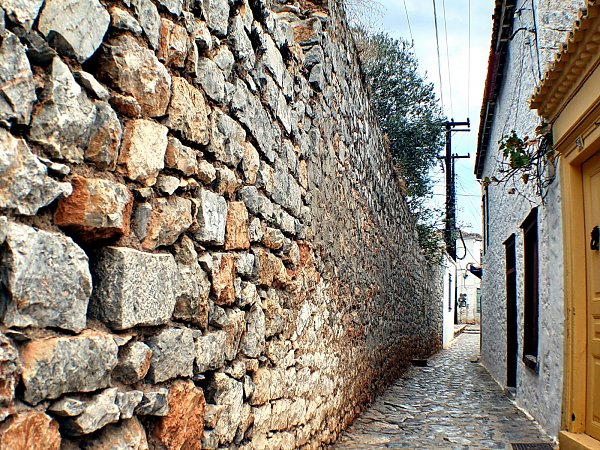 Mediterranes Dorf Hintergrundbild