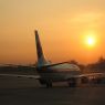Flugzeug-Abendsonne-Desktop-Hintergrundbild