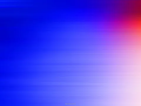 Horizontale blaue Streifen, die von dunklem Blau links oben zu hellem Violett und Weiß rechts unten übergehen, mit einem roten Lichtschimmer in der rechten oberen Ecke.