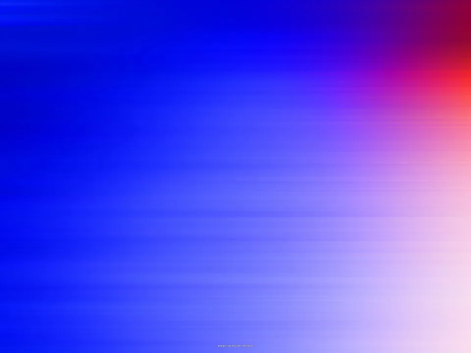 Horizontale blaue Streifen, die von dunklem Blau links oben zu hellem Violett und Weiß rechts unten übergehen, mit einem roten Lichtschimmer in der rechten oberen Ecke.
