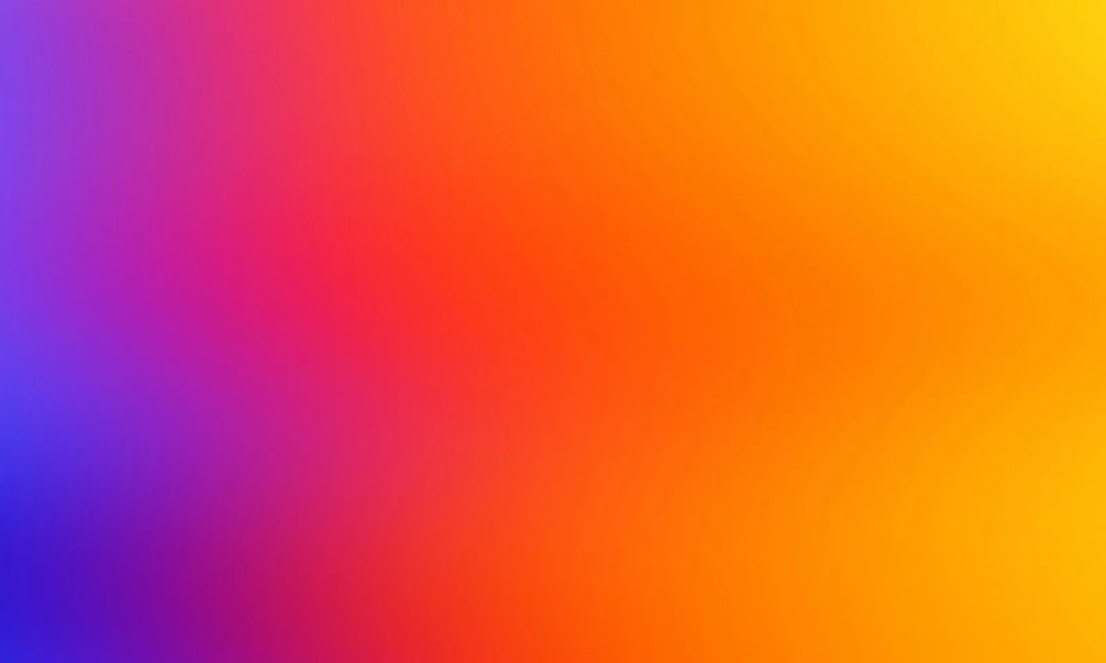 Weich verlaufender Farbverlauf von Violett und Blau links unten über Magenta und Rot bis zu Orange und Gelb oben rechts