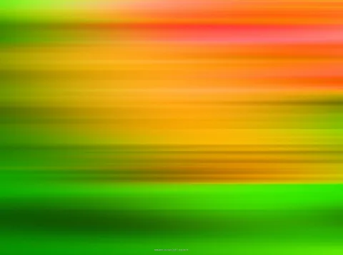 Abstrakte horizontale Streifen in Grün, Gelb, Orange und Rot, wie durch Bewegungsunschärfe entstanden.