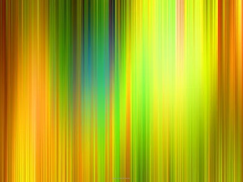 Abstraktes Bild aus dicht nebeneinander stehenden, vertikalen Farbstreifen in Gelb, Grün, Orange und vereinzelt Blau, die von links nach rechts unterschiedlich breit und leuchtend wirken.