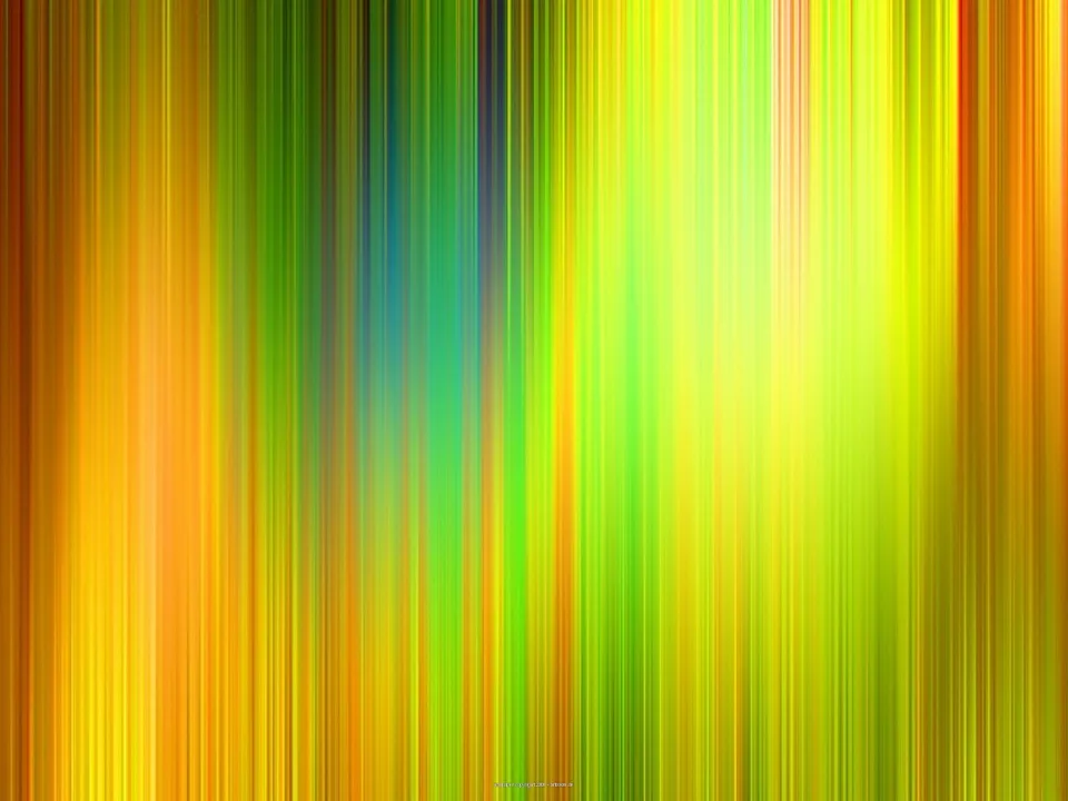 Abstraktes Bild aus dicht nebeneinander stehenden, vertikalen Farbstreifen in Gelb, Grün, Orange und vereinzelt Blau, die von links nach rechts unterschiedlich breit und leuchtend wirken.