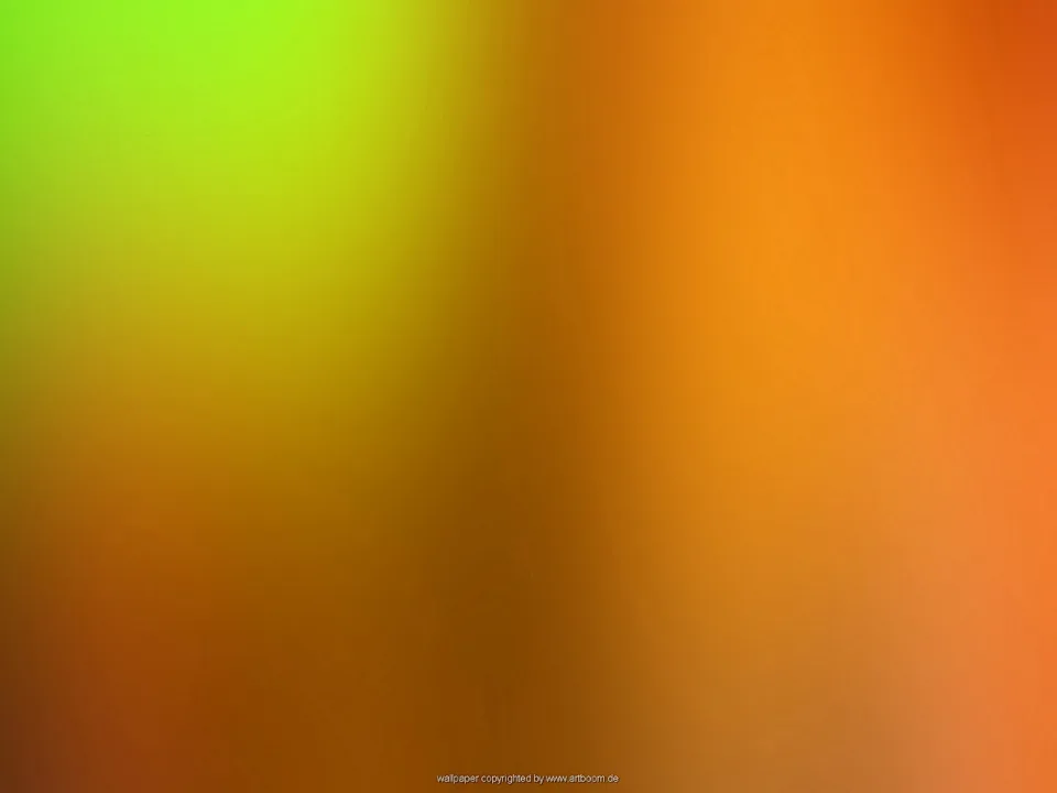 Weicher Farbverlauf von Grün links oben über Gelb und Braun in der Mitte zu Orange und Rotorange rechts.