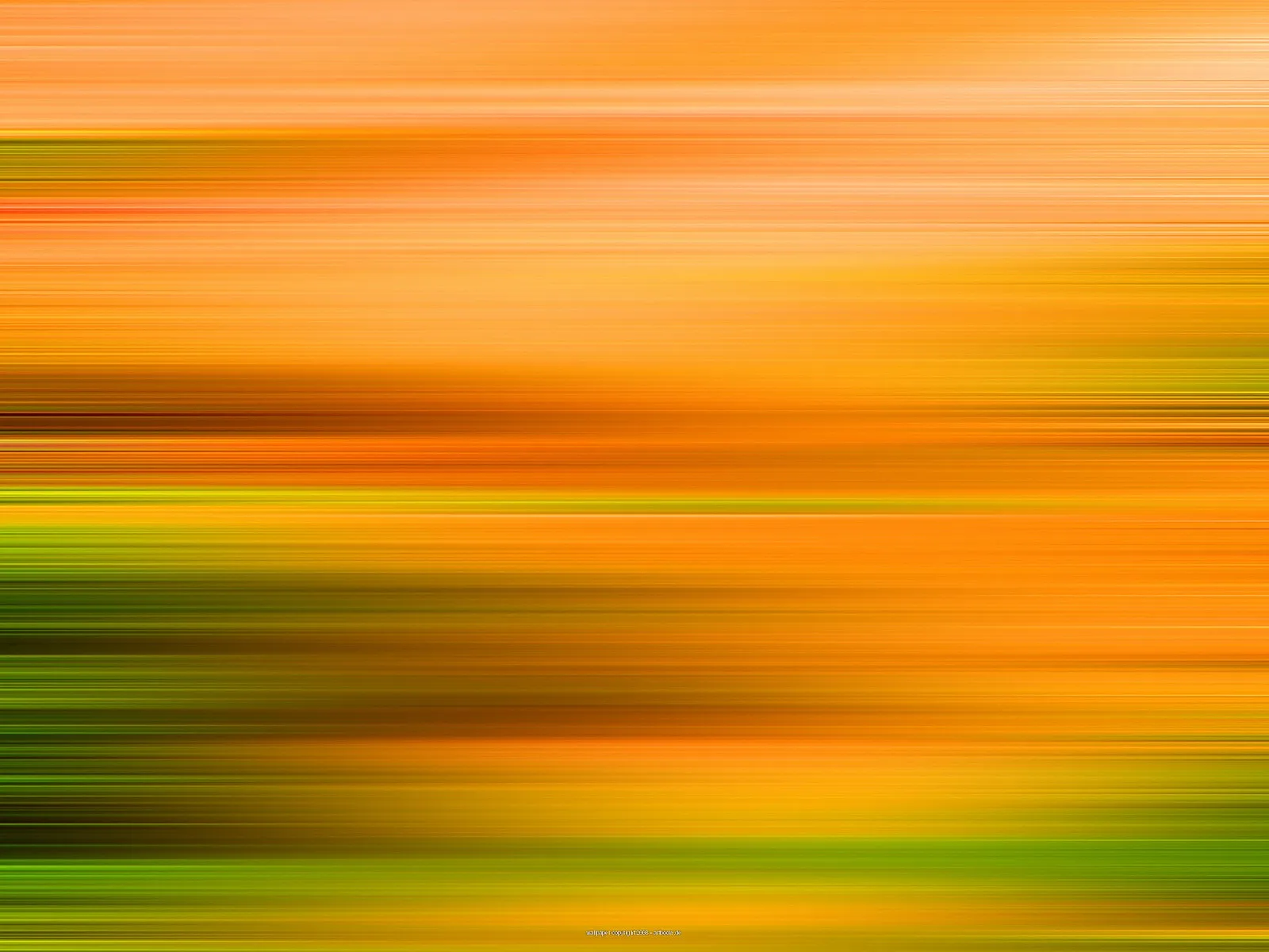 Abstrakte Komposition aus waagerechten Streifen in Orange, Braun und Grün, wie durch Wischbewegung entstanden.