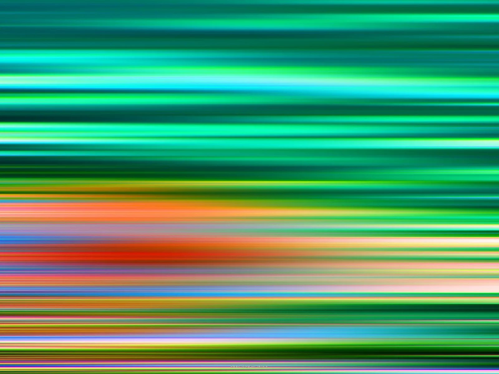Horizontale, verwischte Streifen in Grün, Türkis, Orange, Rot und Blau.