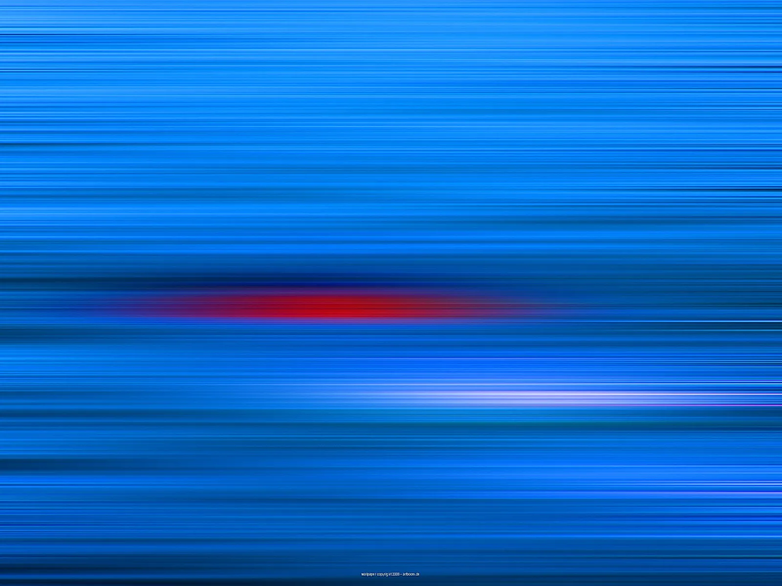 Abstrakte horizontale Streifen in verschiedenen Blautönen, durchzogen von einem roten und einem weißlichen Lichtstreifen.