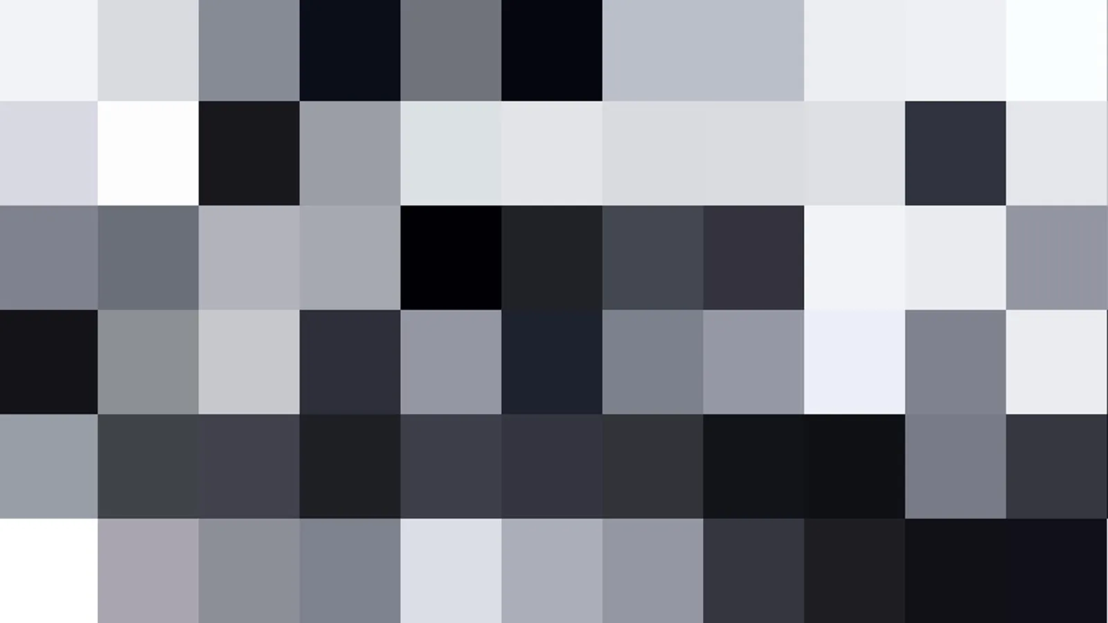 Abstraktes Raster aus grauen, schwarzen und weißen Pixelblöcken über die gesamte Bildfläche.