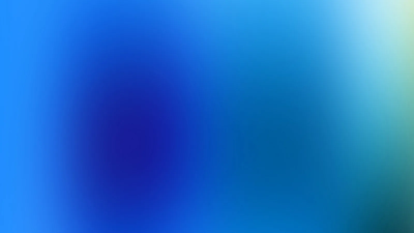 Weich verlaufender Farbverlauf in Blau und Türkis, dunkler Schwerpunkt links der Mitte, heller Bereich oben rechts.