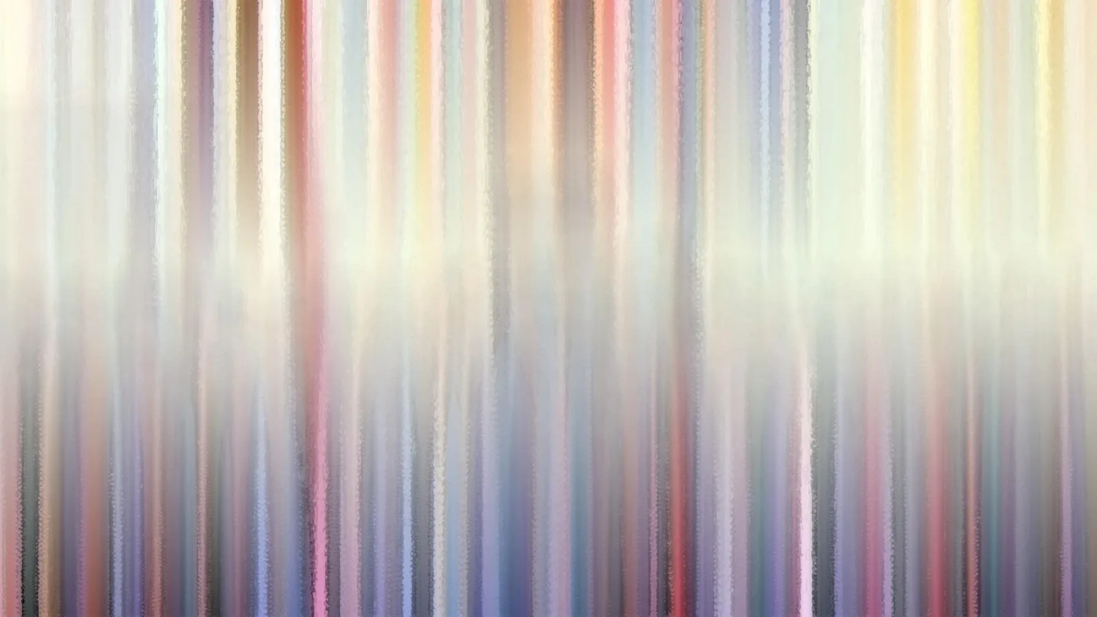 Abstraktes Bild aus vertikalen, verwischten Streifen in Pastelltönen wie Rosa, Blau, Gelb, Beige und Grau, mit hellerem Band in der Bildmitte.