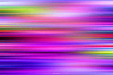 Abstraktes Muster aus horizontalen, farbigen Streifen in Violett, Pink, Grün und Gelb, mit einem dunklen Band links der Bildmitte.
