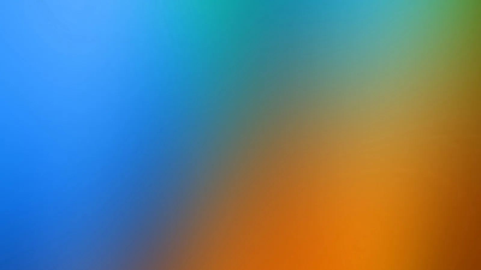 Unscharfer Farbverlauf von Blau links oben über Türkis in die Mitte bis zu Orange und Braun rechts unten, ohne erkennbares Motiv.