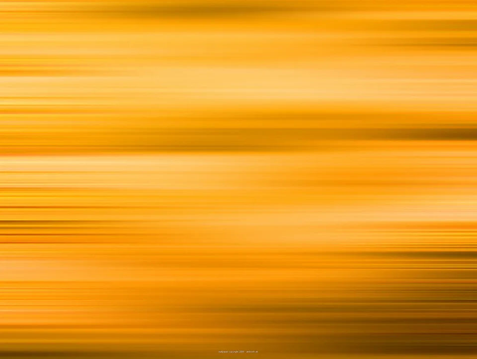 Abstrakte horizontale Streifen in warmen Orangetönen, die von hellen Gelbtönen zu dunklen Brauntönen wechseln, wie eine Wischbewegung.