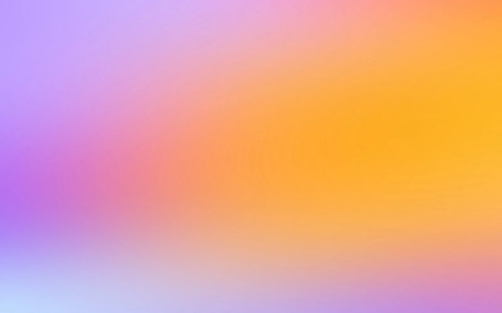 Weich verlaufender Farbverlauf von Lila links über Pink bis Orange und Gelb rechts, unten links hellblau.