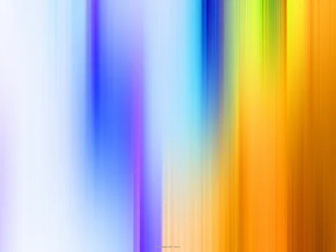 Abstrakte, verwischte vertikale Streifen in Weiß, Blau, Violett, Hellblau, Gelb und Orange, die von links nach rechts ineinander übergehen.