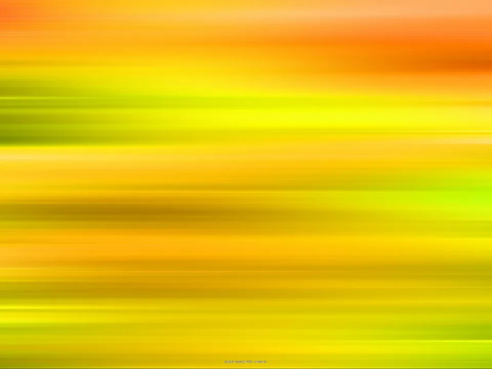 Horizontale, verwischte Streifen in Gelb, Orange und Grün.