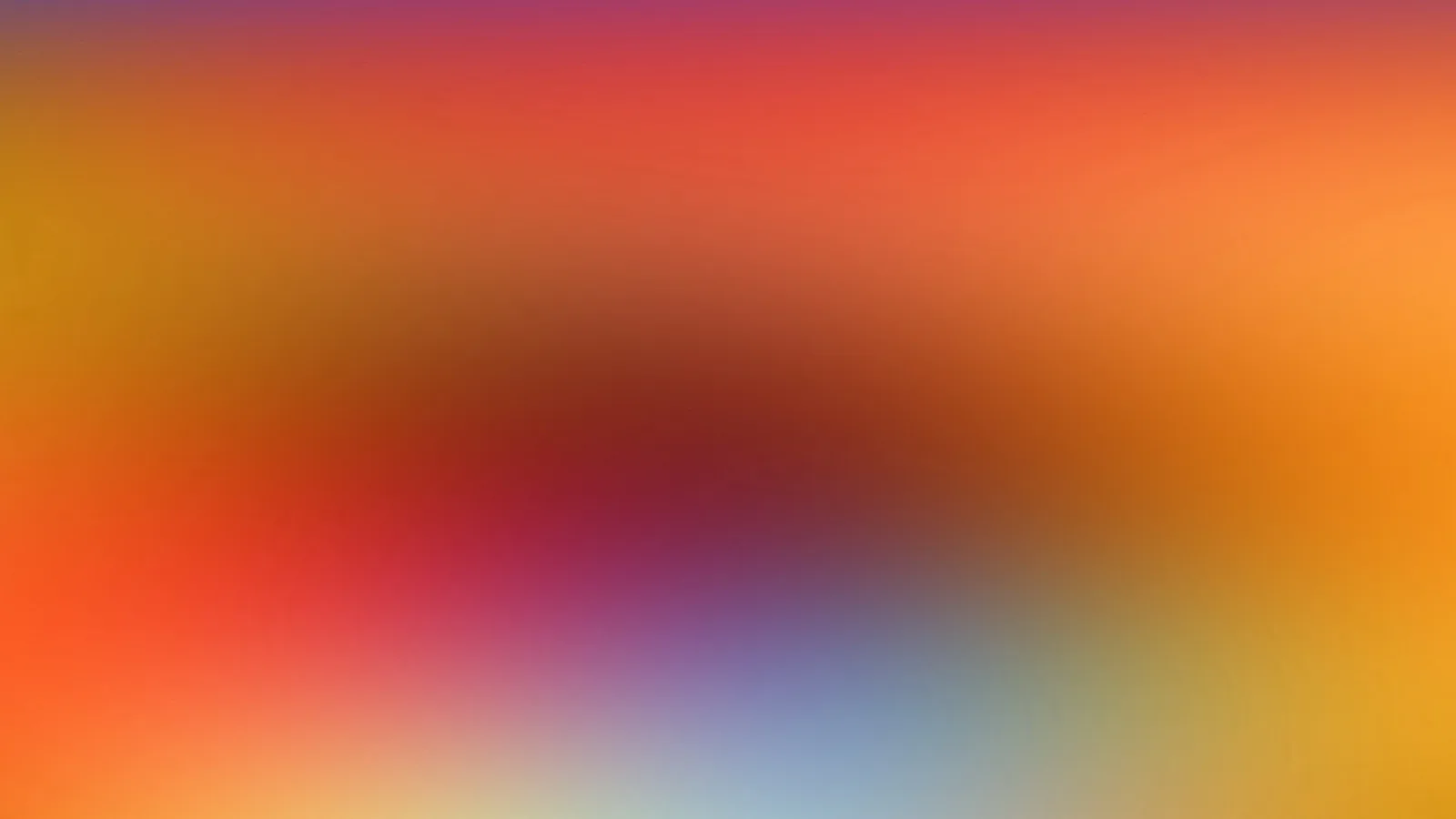Weich ineinander übergehende Farbflächen in Orange, Rot, Braun, Violett und Blaugrau, im Zentrum ein dunkles Braunrot.