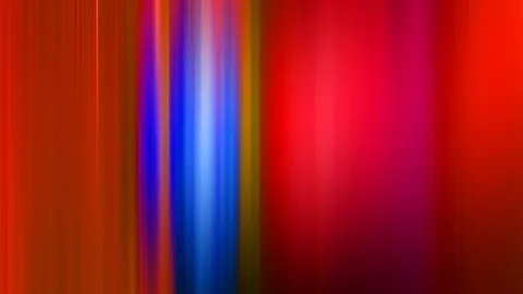 Abstrakte vertikale Schlieren in Rot, Magenta, Blau und Orange, die sich von links nach rechts ziehen.