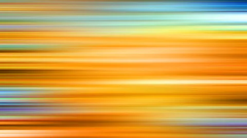 Horizontal verwischte Streifen in Orange, Gelb und Blau, die wie eine schnelle Bewegungsunschärfe wirken.