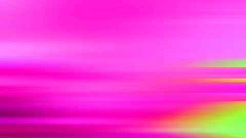 Horizontal verwischte Streifen in Pink und Magenta, rechts unten gelbgrüne Lichtbahnen auf dunklerem Grund.