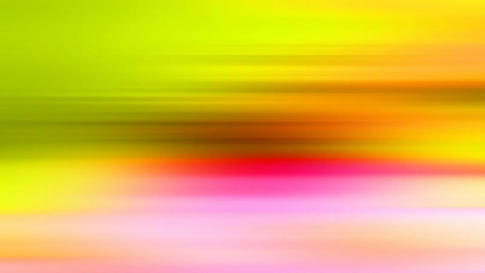Abstrakte Bewegungsunschärfe mit horizontalen Streifen in Grün, Gelb, Orange, Rot und Rosa