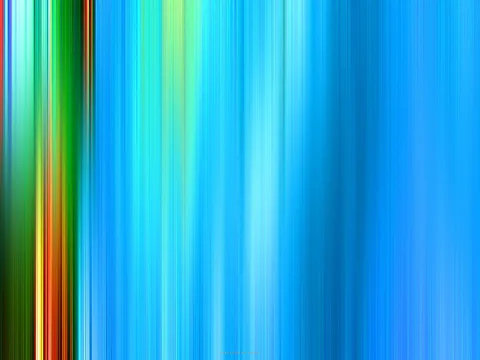 Abstrakte vertikale Streifen in Blau, Türkis und Grün, links durchzogen von Rot, Gelb und Orange, nach rechts hin in gleichmäßiges Blau übergehend.