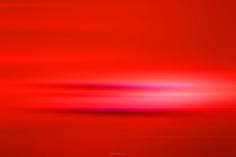 Horizontale rote Lichtstreifen mit einem hellen, rosafarbenen Glanz rechts der Bildmitte vor einem einheitlich roten Hintergrund.