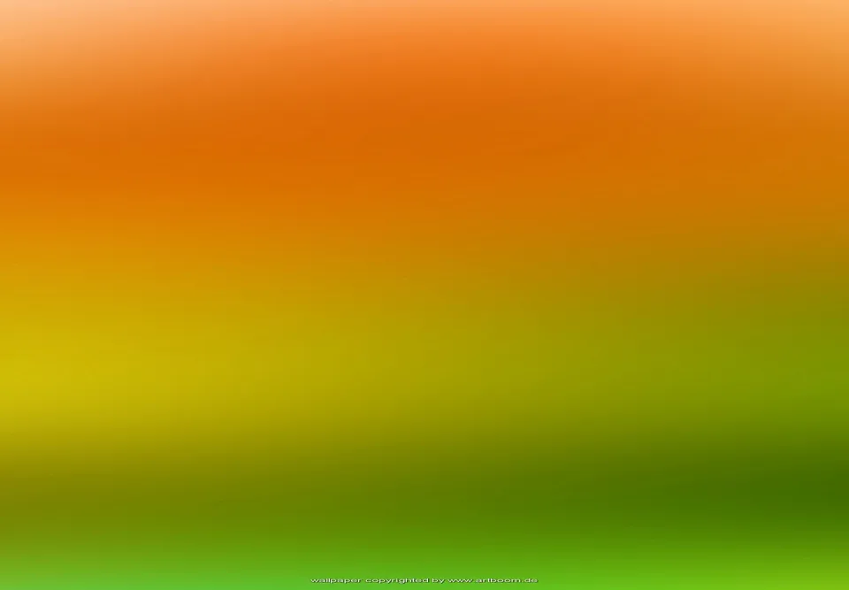 Weich verschwommener Farbverlauf von hellem Orange über Rostorange und Gelb bis zu sattem Grün am unteren Rand.