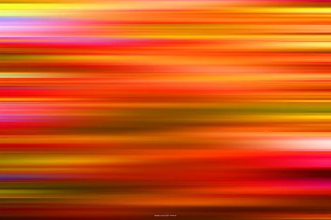 Abstrakte horizontale Schlieren in Orange, Rot, Gelb und Pink, die wie verwischte Bewegung wirken.