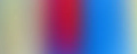 Weich verwischter vertikaler Farbverlauf von Khakigrün über Rot und Violett bis Blau und hellem Mintgrün.