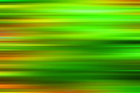 Horizontale, verwischte Streifen in Grün, Gelb und Orange, die an Lichtstrahlen erinnern.