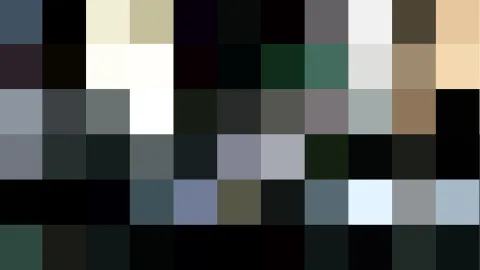 Raster aus quadratischen Farbfeldern in Schwarz, Grau, Dunkelblau, Weiß und Beige, ohne erkennbares Motiv.