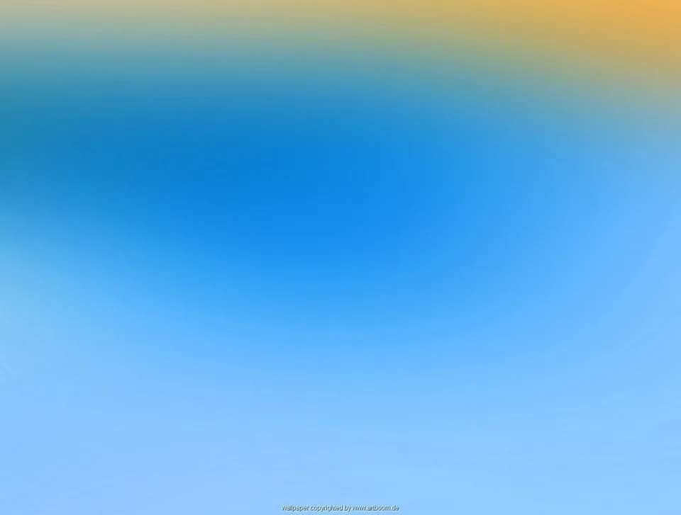 Weicher Farbverlauf von Blau zu Hellblau, oben rechts in Orange übergehend