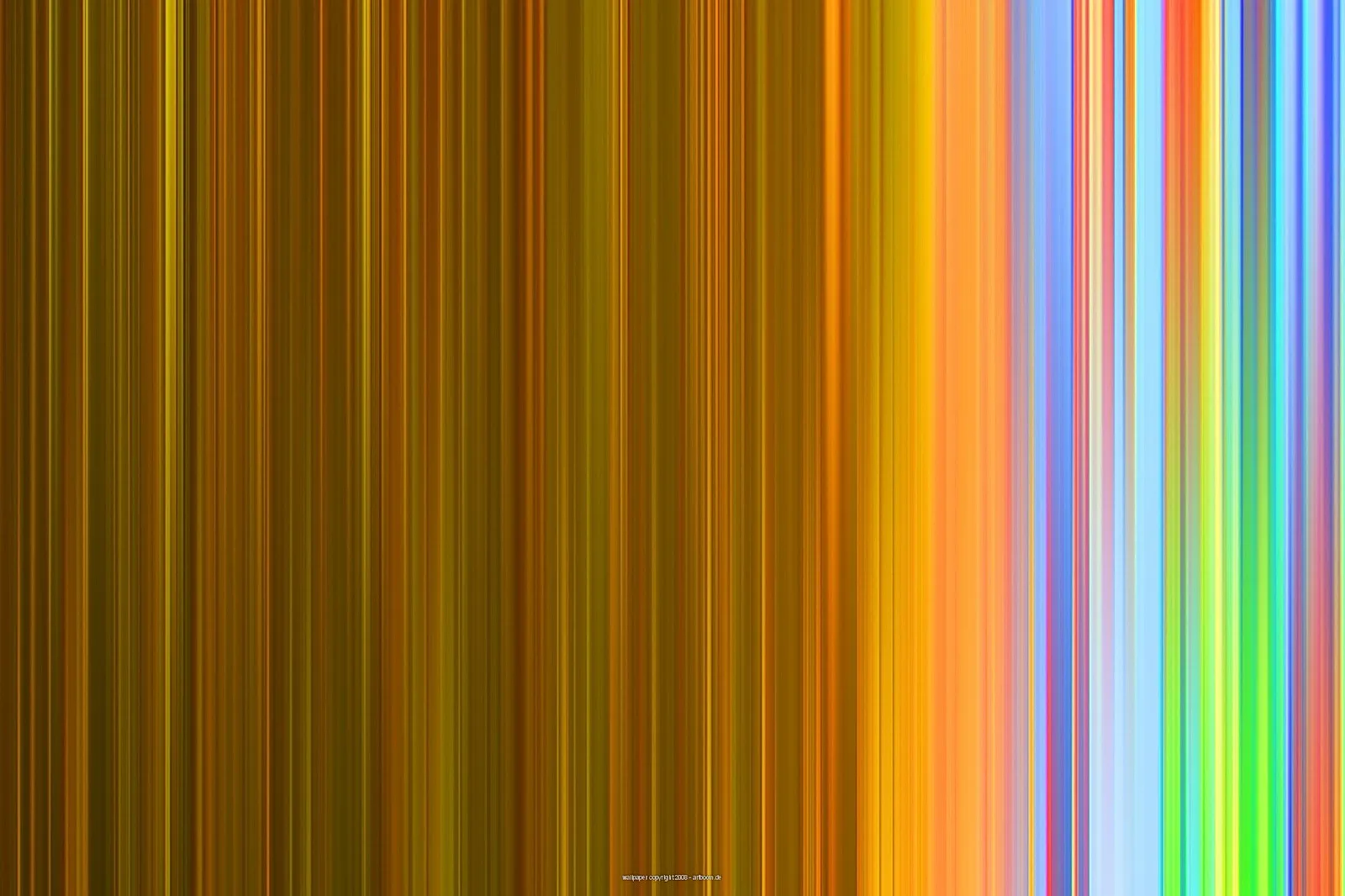 Vertikale Streifen in Gold, Orange, Hellblau und Grün laufen von links dunkel nach rechts farbig und hell.
