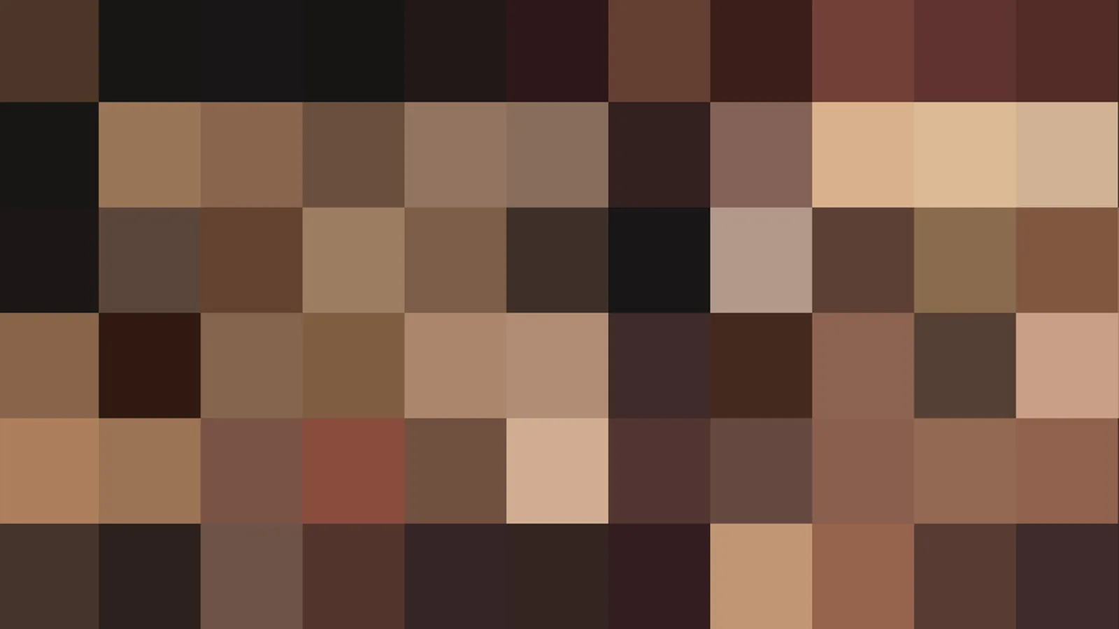 Mosaik aus quadratischen Pixeln in Braun-, Beige- und Dunkeltönen.