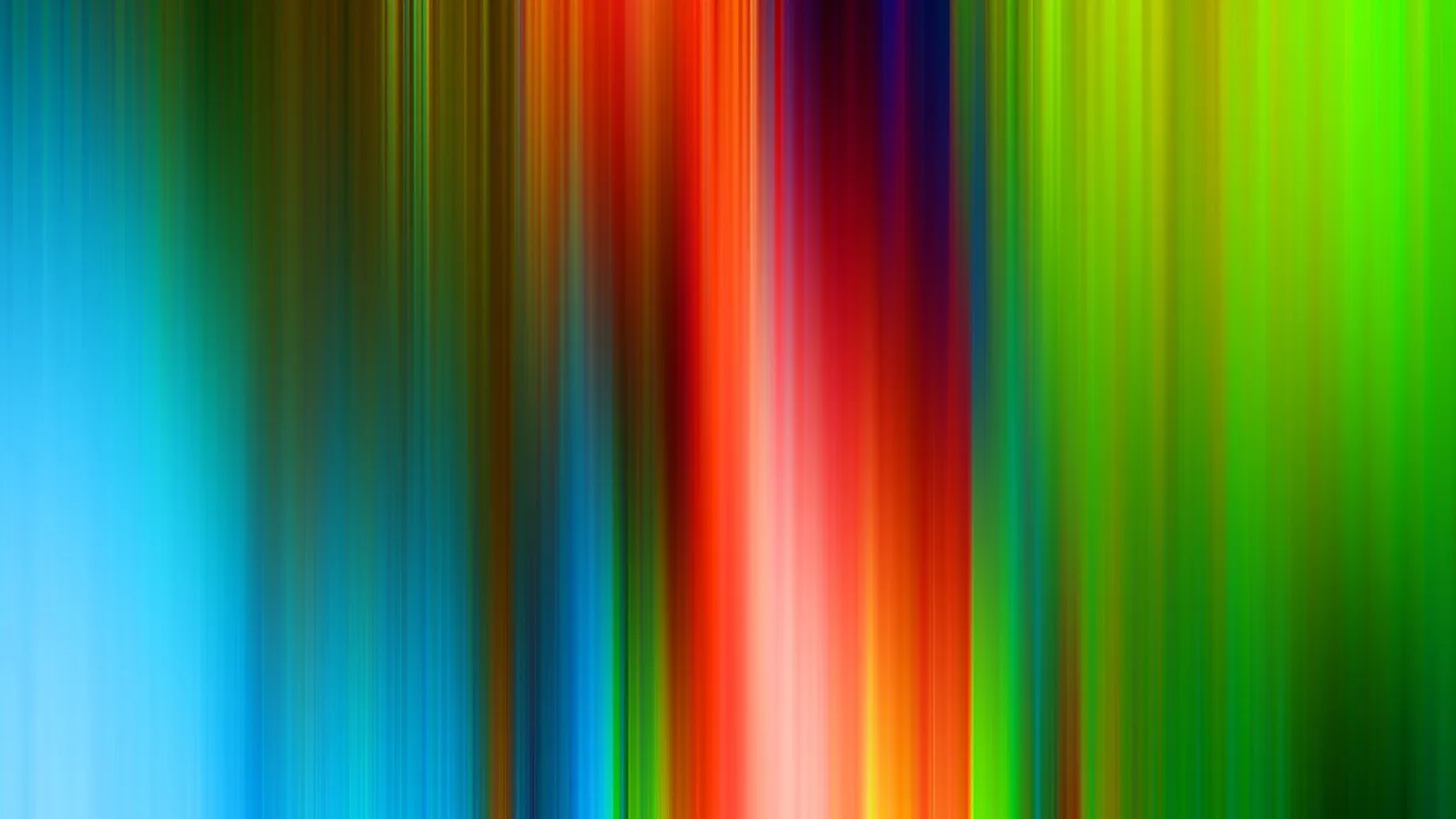 Abstrakte Komposition aus vertikalen, verwischten Farbstreifen in Blau, Rot, Orange und Grün, die von links nach rechts ineinander übergehen.