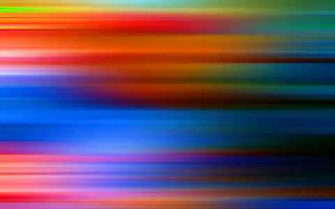 Abstraktes Muster aus horizontalen, verwischten Streifen in Rot, Orange, Gelb, Grün, Blau und Violett
