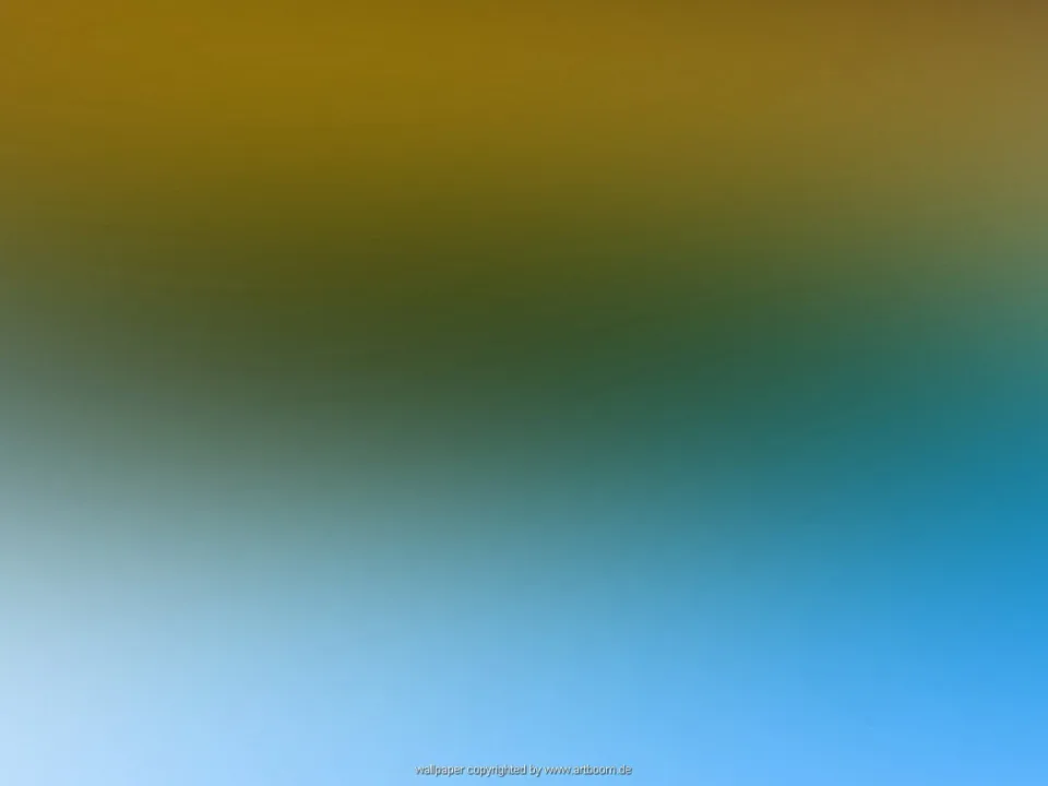 Abstrakter, unscharfer Farbverlauf von oben gelbbraun über Grün zu Hellblau und kräftigem Blau unten rechts.