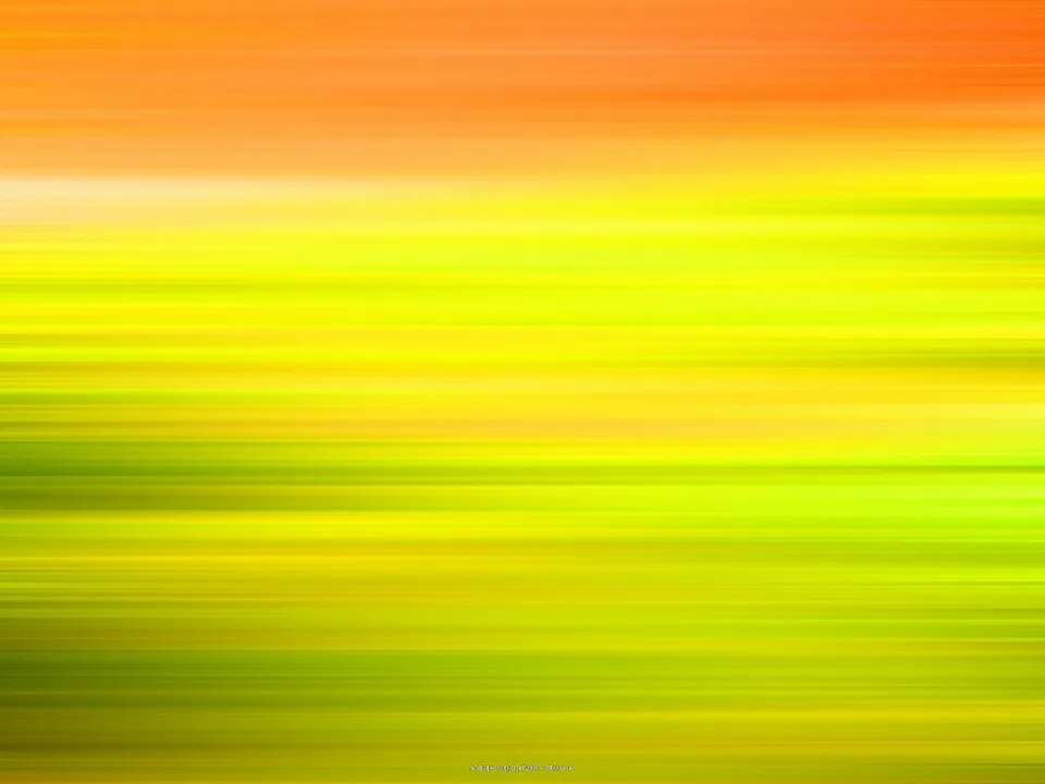 Abstrakte horizontale Schlieren in Orange oben, die nach unten in Gelb und Grün übergehen, wie eine Bewegungsunschärfe.