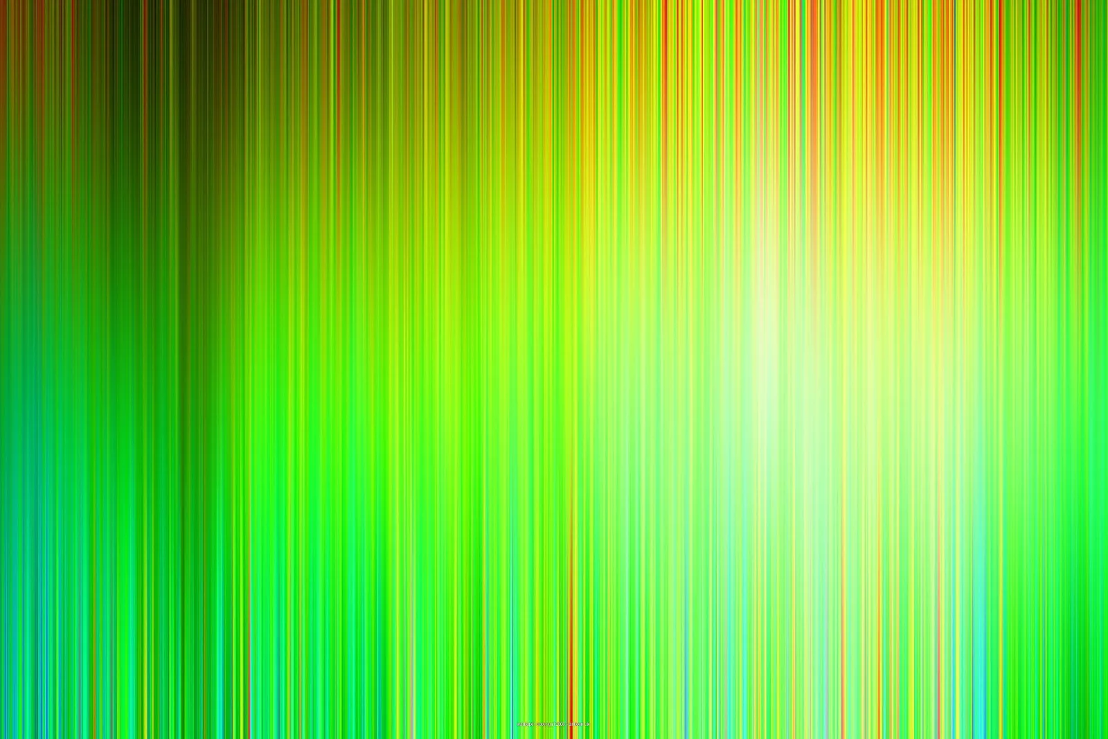 Abstraktes Bild aus vertikalen grünen, gelben und roten Streifen, die zur hellen Mitte rechts hin verblassen.