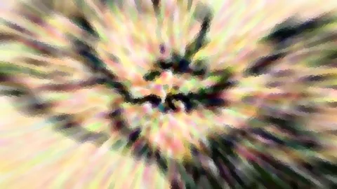 Abstraktes Bild mit radialem Bewegungsunschärfe-Effekt in Pastellfarben, dunkle Schlieren bilden ein Zentrum in der Mitte.