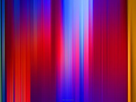 Vertikal verwischte Lichtstreifen in Rot, Blau, Violett und Orange auf dunklem Grund.