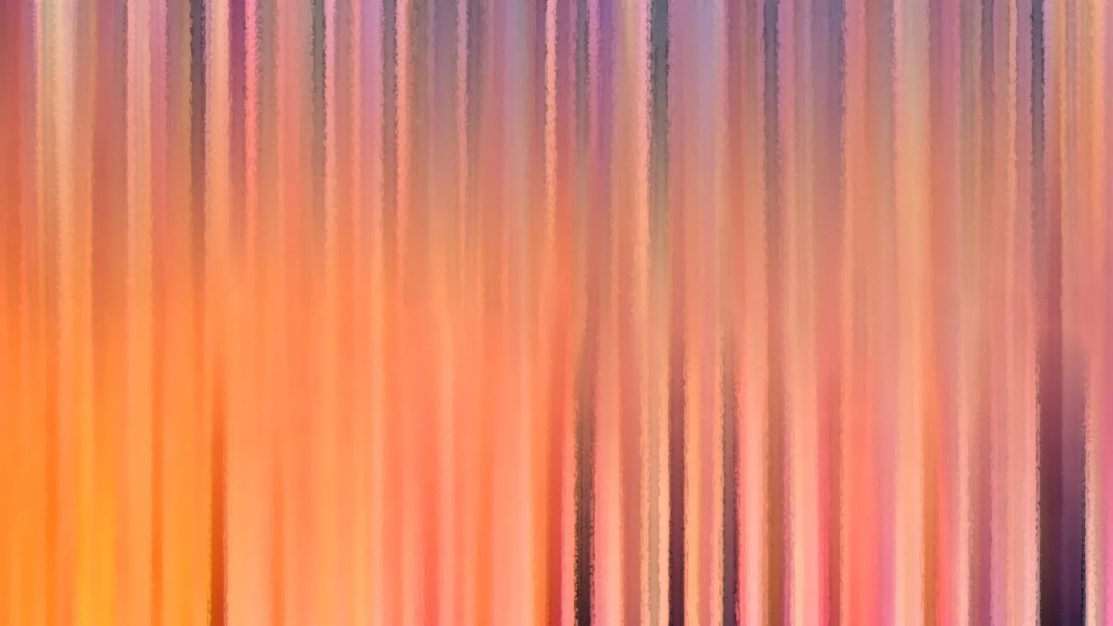 Abstrakte Komposition aus senkrechten, verwischten Streifen in Orange, Rosa und Violett, die sich von links nach rechts zu dunkleren Tönen verschieben.