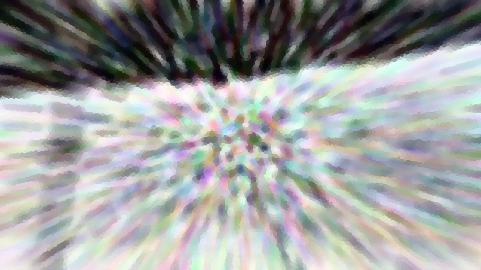 Abstraktes Bild mit radialen, pastellfarbenen Schlieren, die von einem hellen Zentrum nach außen laufen.