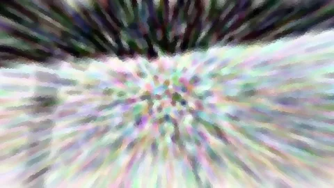 Abstraktes Bild mit radialen, pastellfarbenen Schlieren, die von einem hellen Zentrum nach außen laufen.