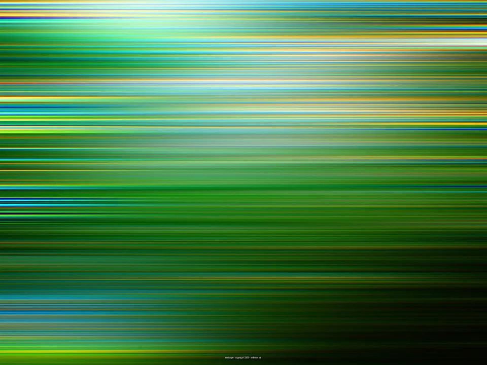 Abstrakte horizontale Streifen in Grün, Blau und Gelb, die von hell oben zu dunkel unten verlaufen.