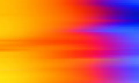 Horizontal verwischte Streifen in Gelb, Orange, Rot, Pink und Blau, die von links nach rechts in Bewegungsunschärfe übergehen.