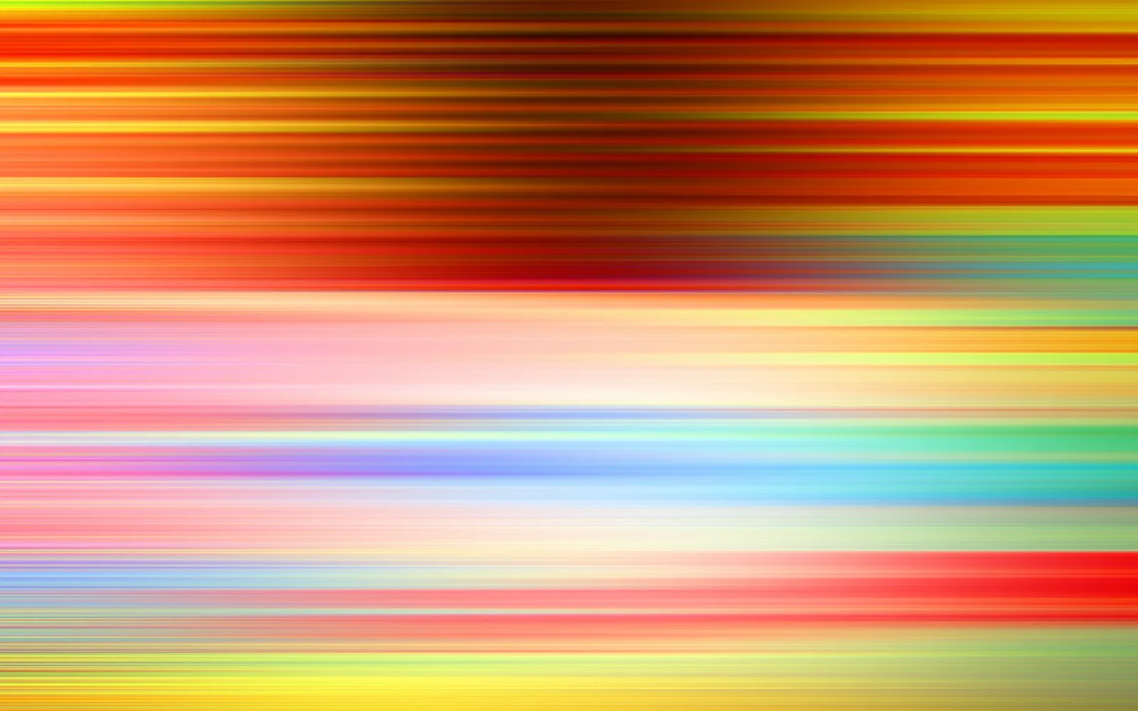 Horizontale, unscharf wirkende Streifen in Rot, Orange, Gelb, Rosa und Blau, von oben nach unten angeordnet.