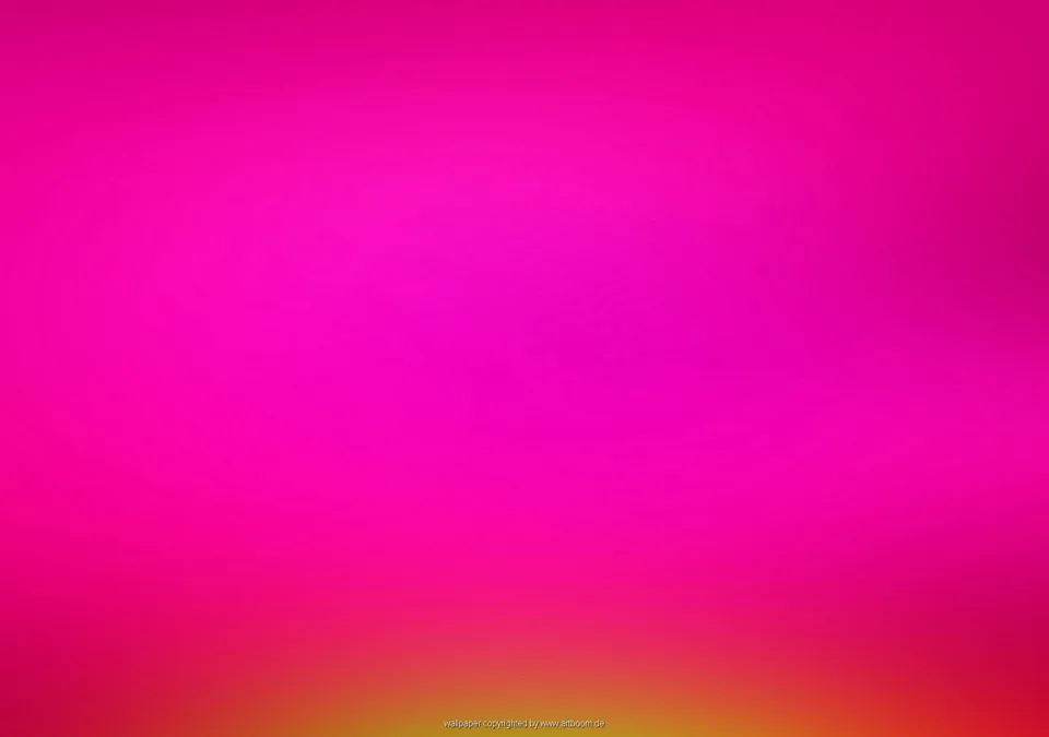 Weicher Farbverlauf von Pink über Magenta bis zu Orange am unteren Bildrand, dort ein kleiner Schriftzug.